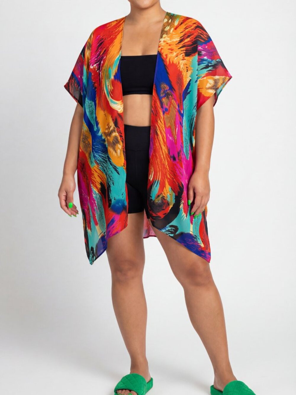 Colorful Abstract Print Kimono/ Cover Up One Size